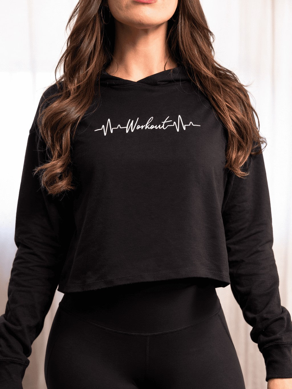 Essential Crop Hoodie in black